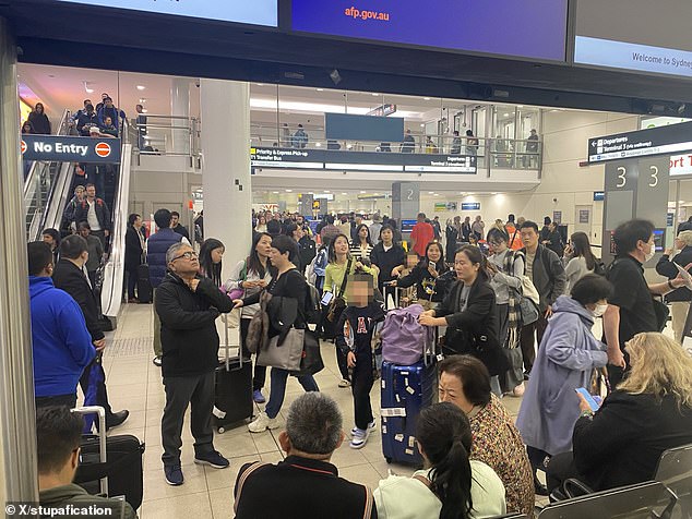 One passenger wrote on social media that many travellers were left waiting at the airport.