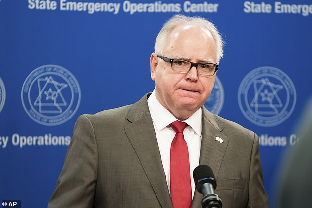 Minnesota Gov. Tim Walz provides an update on the state's next steps in responding to COVID-19 during a news conference Wednesday, April 8, 2020. Emmer said Walz's leadership during the pandemic was