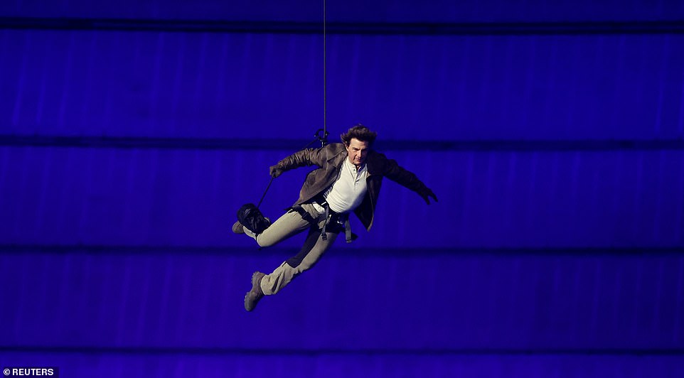 Meanwhile, Tom abseiled down the State de France during the Paris Olympics closing ceremony. The Mission: Impossible actor performed one of his signature stunts at Sunday's ceremony by sliding 35 metres down a rope.