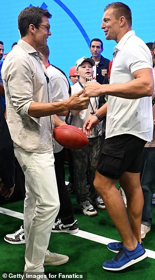 Brady and Gronk were certainly happy to cross paths once again.