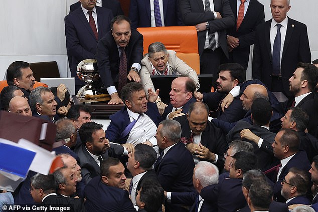 Physical fights are said to be not uncommon among Turkish lawmakers.