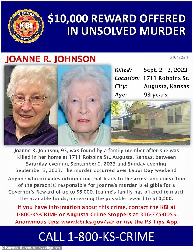 In May, eight months after the killing, Johnson's family and Kansas Gov. Laura Kelly each offered $5,000, with a total reward of $10,000, for information leading to the arrest and conviction of those responsible.