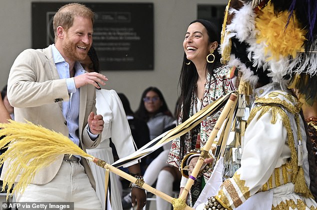 Harry got carried away by the vibrant atmosphere as he jumped up and down from the side of the stage while watching his wife show off her impressive dance moves.