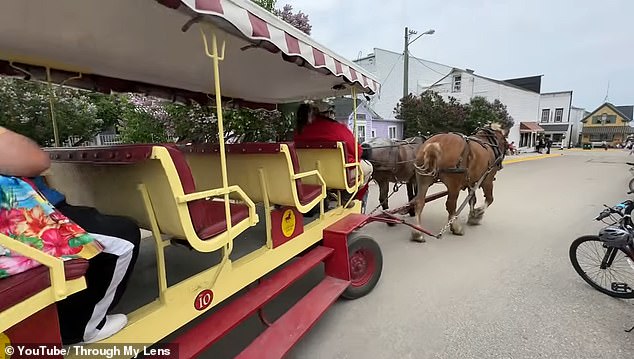 The three main ways to get around the island are a carriage tour, renting a bike or walking.