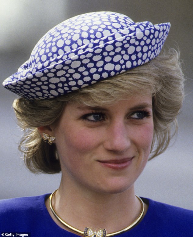 Diana, Princess of Wales, is pictured wearing the earrings during a royal tour to Canada in May 1986.