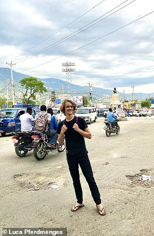 The traveler in Haiti, one of the countries he considers most dangerous