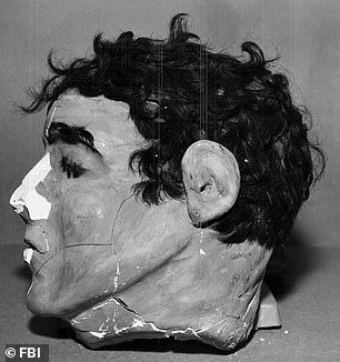 The mannequin was created from plaster to replicate a human head with real hair, eyebrows and eyelashes.