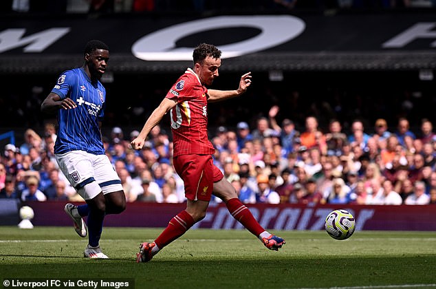 Diogo Jota scored Liverpool's first goal of the Slot era with a fine finish in the 60th minute