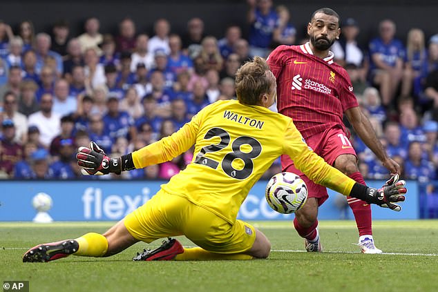 Mo Salah, after assisting Jota for Liverpool's first goal, scored his team's second in the 65th minute