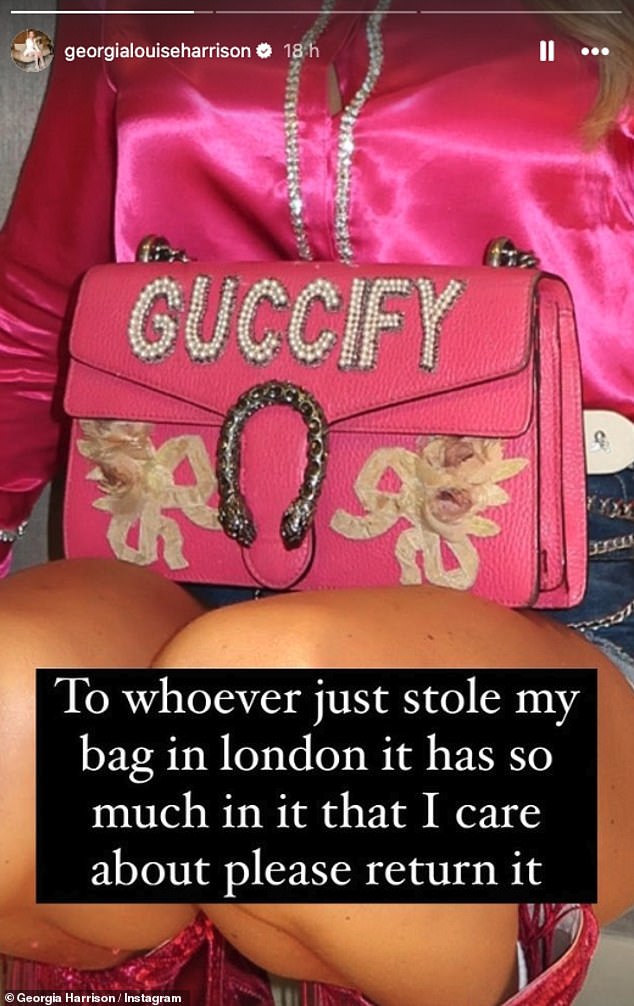 The Love Island star took to Instagram with a desperate plea for the return of the stolen bag which she claimed included a 