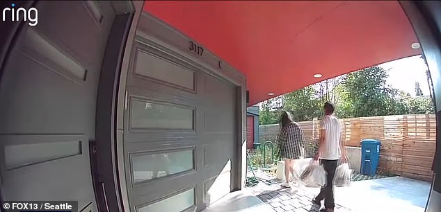 Video footage shows the couple arriving at Chu's condominium with shopping bags on August 9.