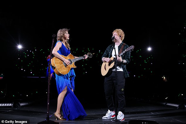 This comes after her first concert date featured a heart, which fans believed hinted at a surprise appearance by her beloved pal Ed Sheeran, 33 (pictured Thursday).