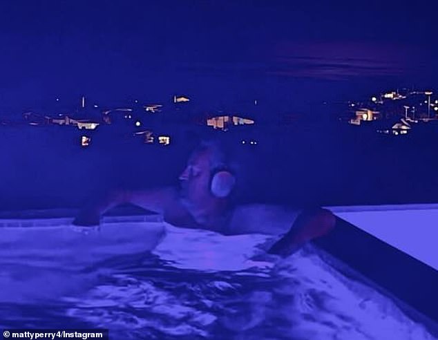 In his latest Instagram post, Perry shared images of himself at home in the hot tub where he would soon be found dead.