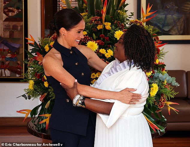 Meghan is welcomed in Colombia by Vice President Francia Márquez