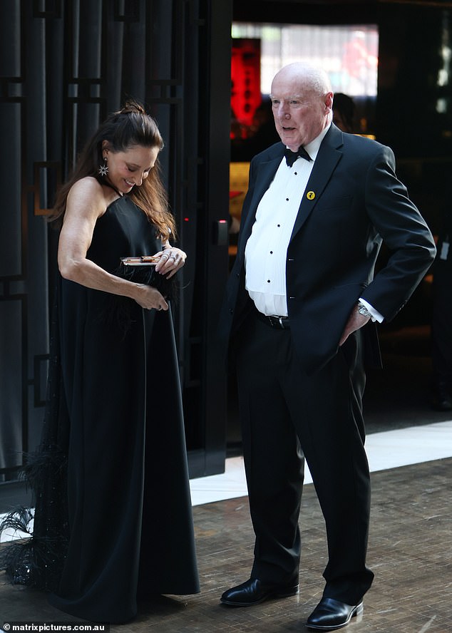 Elsewhere, Home and Away stars Ray Meagher, 80 (right) and Georgia Parker, 59 (left), were seen chatting away in the foyer of The Star in Sydney.