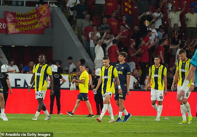 The shocking incident took place after Fenerbahce's 2-2 draw with Goztepe on Saturday.