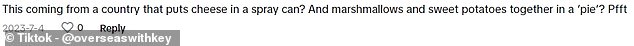 With more than 8,000 views on the video since it was uploaded, dozens of Brits took to the comments to defend the quintessentially British flavour combinations.