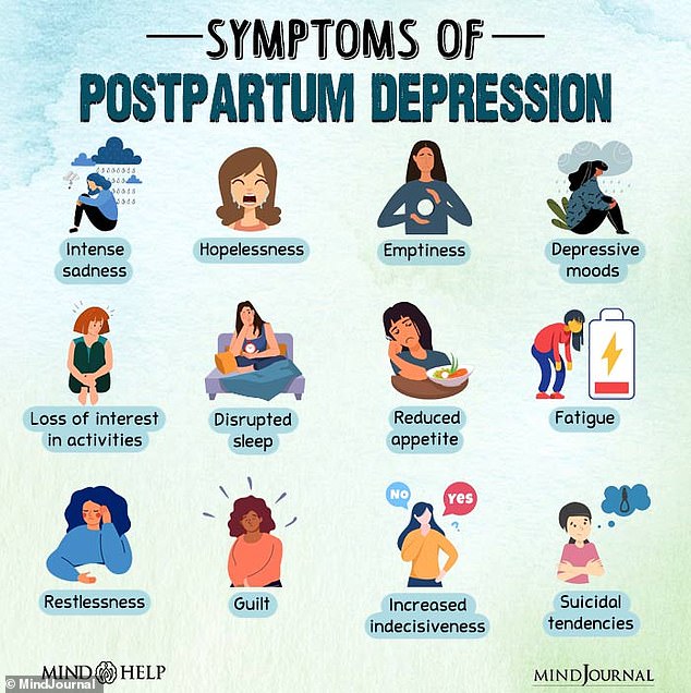 Women suffering from postpartum depression often experience sadness, hopelessness, emptiness and depression.