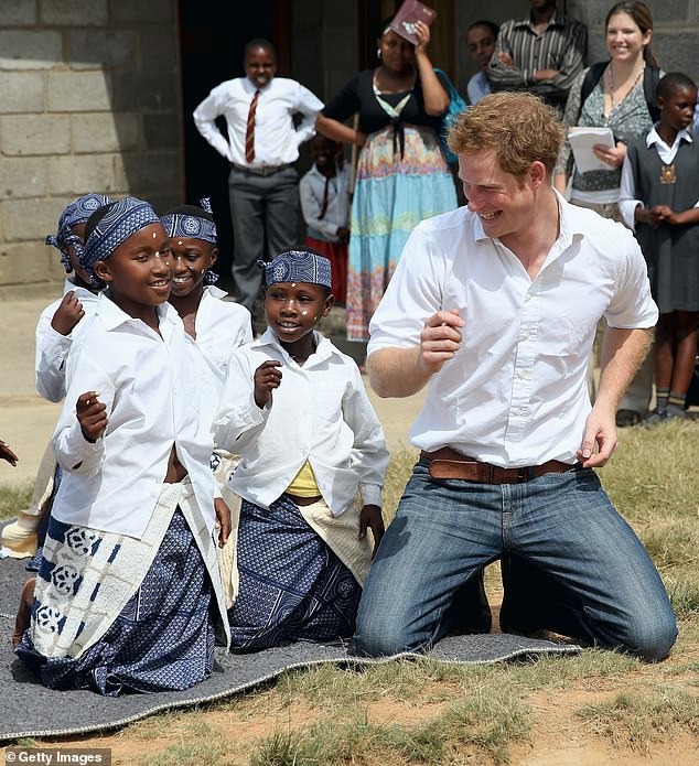 He was filmed trying to master traditional dance in Lesotho in 2013. Wearing jeans and desert boots, the 28-year-old took part in an impromptu dance session on his knees in the dust.