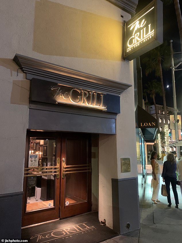 The actress dined at The Grill on the Alley, a popular steakhouse and celebrity favorite in Beverly Hills.