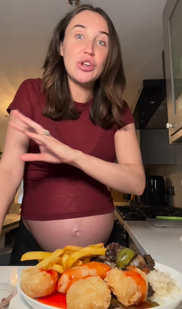 As the star prepared her Chinese takeout, fans quickly noticed that Megan's baby bump had dropped and commented under the post: 