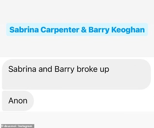 Barry appeared to put the split rumors to rest when he showed his support for Sabrina on social media on Friday.