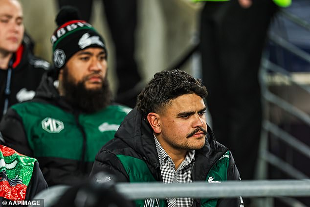 Mitchell (pictured in Souths' August 8 defeat to the Storm) has seen his turbulent season ended by injury and there is now speculation that the club will take disciplinary action against him.