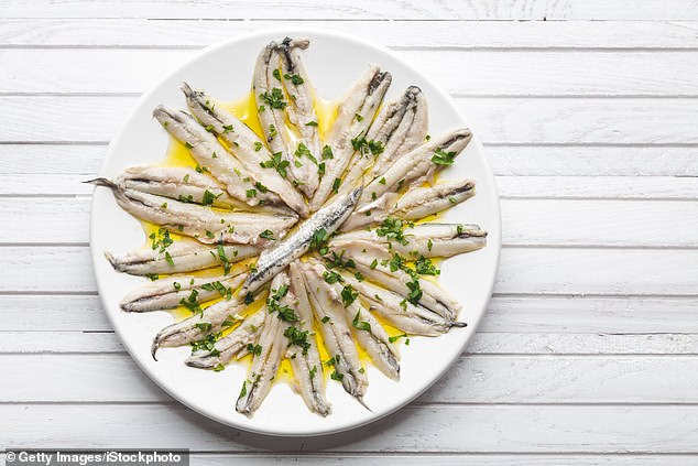 Marinated anchovies. Researchers said their findings suggest that incorporating small fish into the daily diet could be a simple but effective strategy to prolong women's lives.