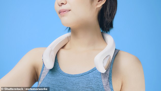 The latest trend this summer to help cope with the hot weather is a neck fan, which directs a constant stream of cool air towards your face.