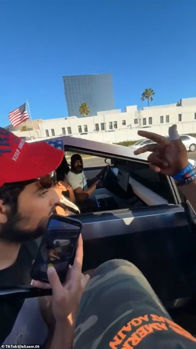 West received a hero's welcome when he stopped and acknowledged the political gathering.