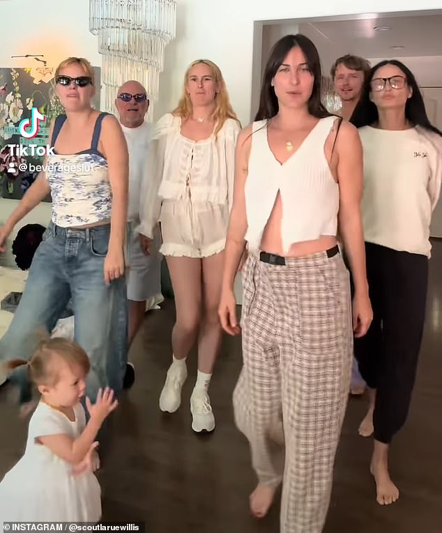 Scout, 33, recently released her single Over And Over and posted a viral video on Instagram of herself dancing to the song with her loved ones, including Rumer, Tallulah and her mother, Demi Moore.