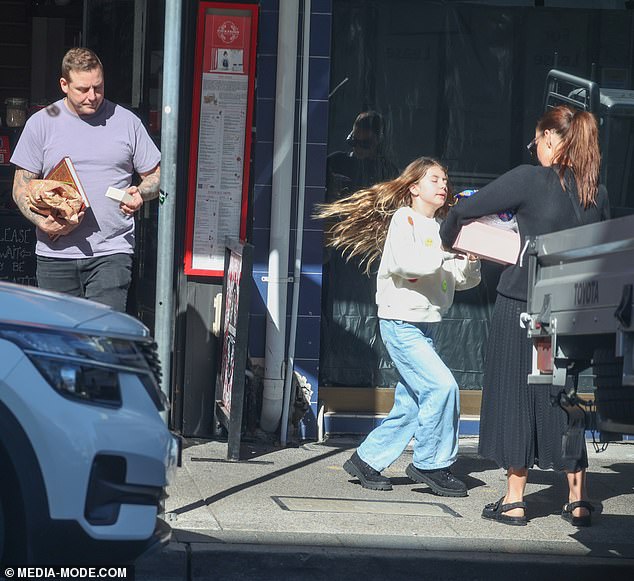 Meanwhile, former rugby star Stuart kept it casual in a purple T-shirt and black jeans during the birthday celebrations.