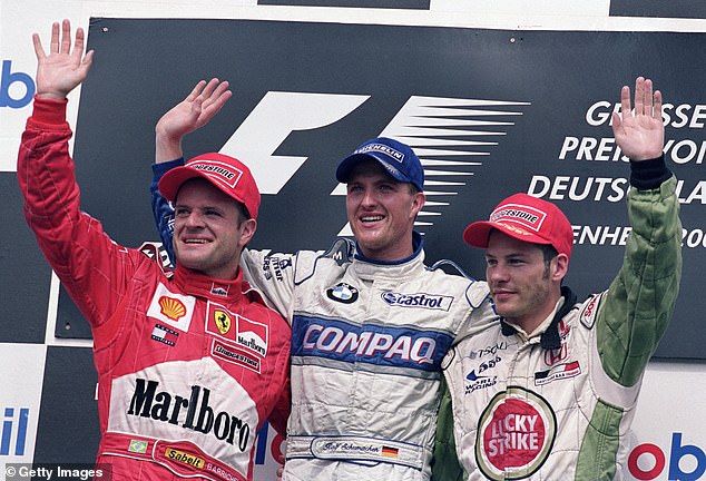 Ralf (centre) had a long career in Formula 1, racing for Jordan, Williams and Toyota.