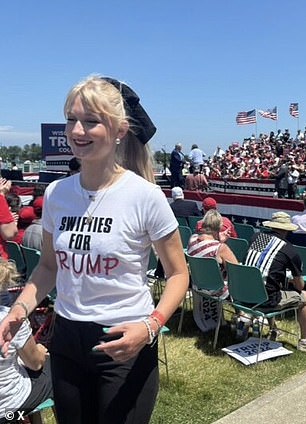 Pictured: Jenna Piwowarczyk at a Trump rally in Wisconsin