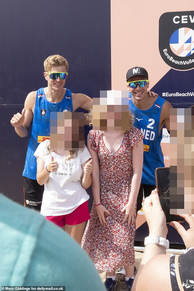 The 30-year-old Dutchman was at the European Beach Volleyball Championships in the Netherlands, where he was greeted like a rock star and parents encouraged their children to take pictures with the embarrassed athlete.