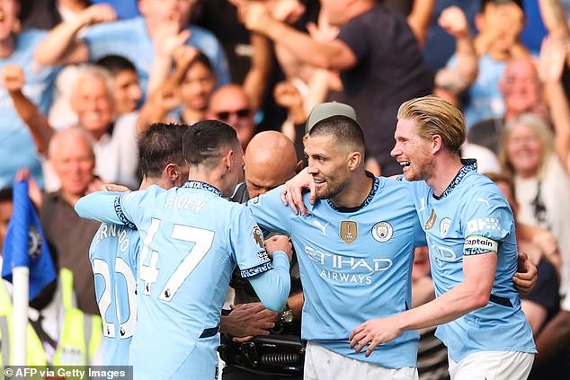 Chelsea were beaten by Manchester City on Sunday night at Stamford Bridge, with Mateo Kovacic (second from right) scoring against his former club.