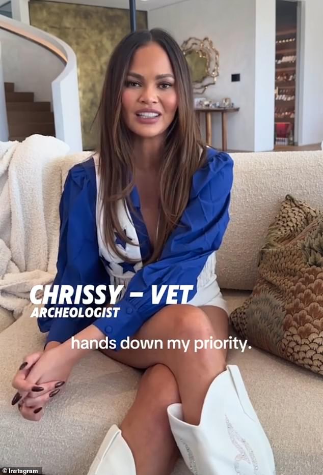 The shopping spree comes about a week after Chrissy hilariously parodied Netflix's America's Sweethearts: Dallas Cowboys Cheerleaders with her daughters Luna, eight, and Esti, 17 months.