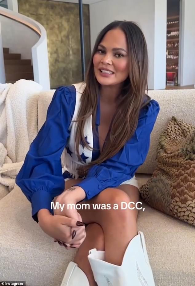 Chrissy explains to the camera that being a DCC is important to her because her mother, grandmother, and great-grandmother were all on the team.