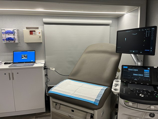 A look inside one of two rooms at Planned Parenthood Great Rivers' mobile health clinic, where vasectomies and abortions were performed this week in Chicago