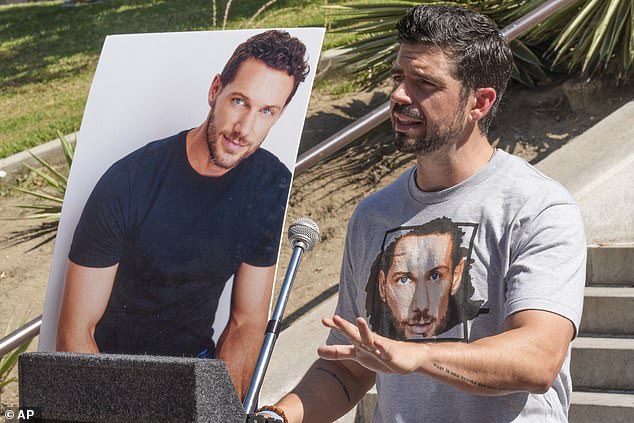 Outside the courthouse on Monday, actor Micah Parker (pictured) and organizer of 