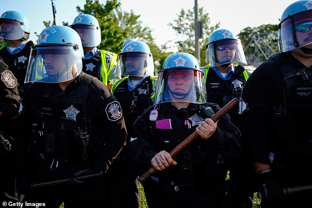 Police formed ranks to eventually drive the protesters out of the park.