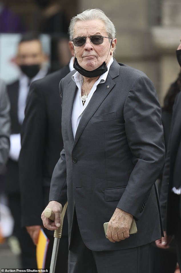 French actor Alain Delon arrives at the funeral ceremony Funeral of Jean-Paul Belmondo, Paris, France - September 10, 2021