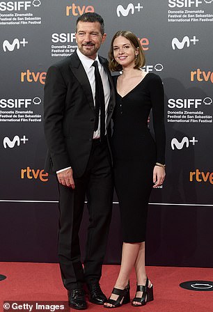 Antonio Banderas and Stella attend the red carpet of the opening ceremony of the 69th San Sebastian International Film Festival at the Kursaal Palace in 2021