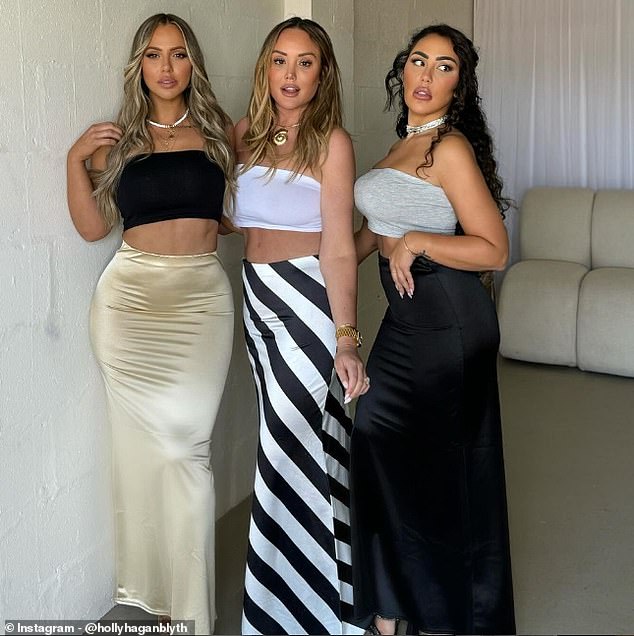 Holly is close friends with Charlotte Crosby, whose daughter Alba Jean shares the same initials as Alpha Jax (Holly and Charlotte pictured with Geordie Shore's Sophie Kasaei)