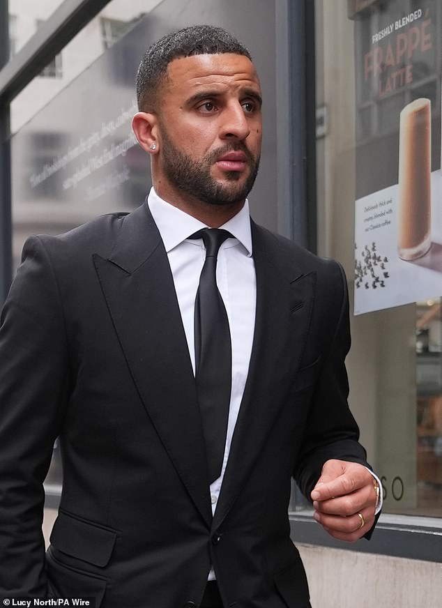 At the time of filming, the model was in the middle of a two-day child support case with the father of her two children, footballer Kyle (pictured outside court on July 30).