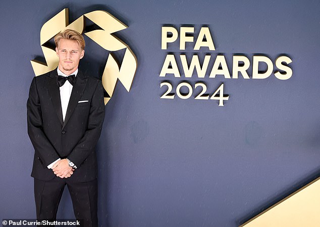 Arsenal captain Martin Odegaard was named in the PWA Team of the Year for his efforts last season.