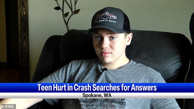 The teenager says he is focused on finding the driver of the other vehicle.