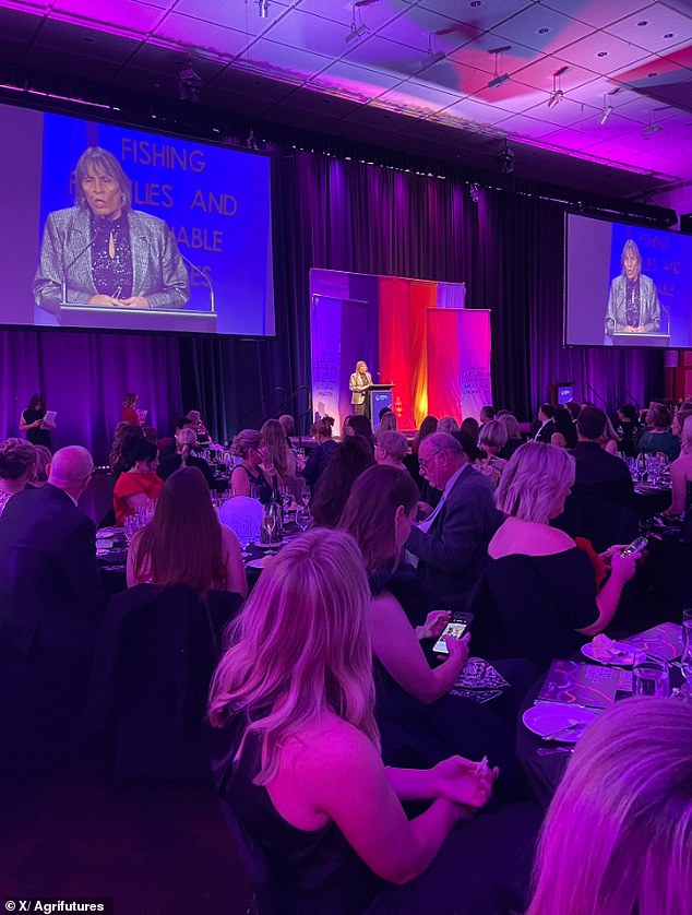 The event was an awards night for women in agriculture (pictured)