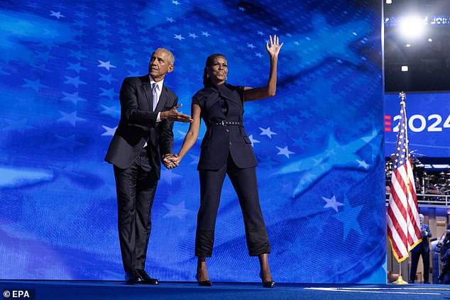 Obama may have been overshadowed by his wife Michelle Obama, and he joked about the challenge of moving on after her.