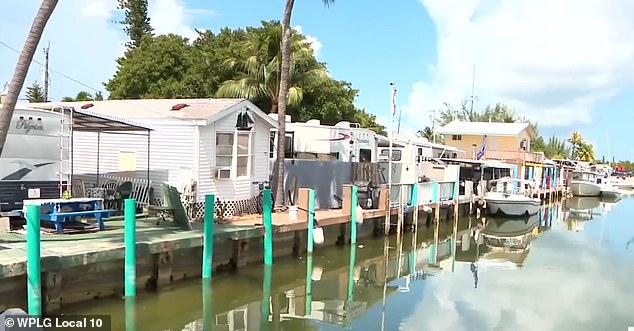 Immediately after the horrific accident, witnesses at a nearby mobile home park (pictured) dove into the water to tend to the boy.